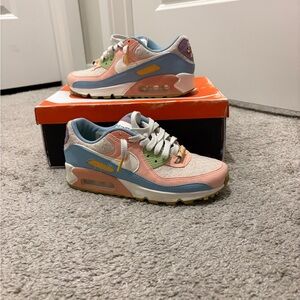 Nike Sneakers with Blue and Orange Accents
